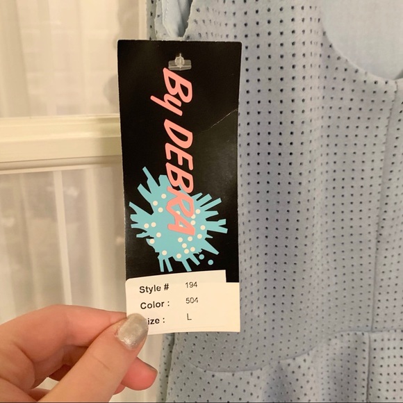 NEW Light Blue Girls Waffle Velvet Dress - Picture 4 of 4